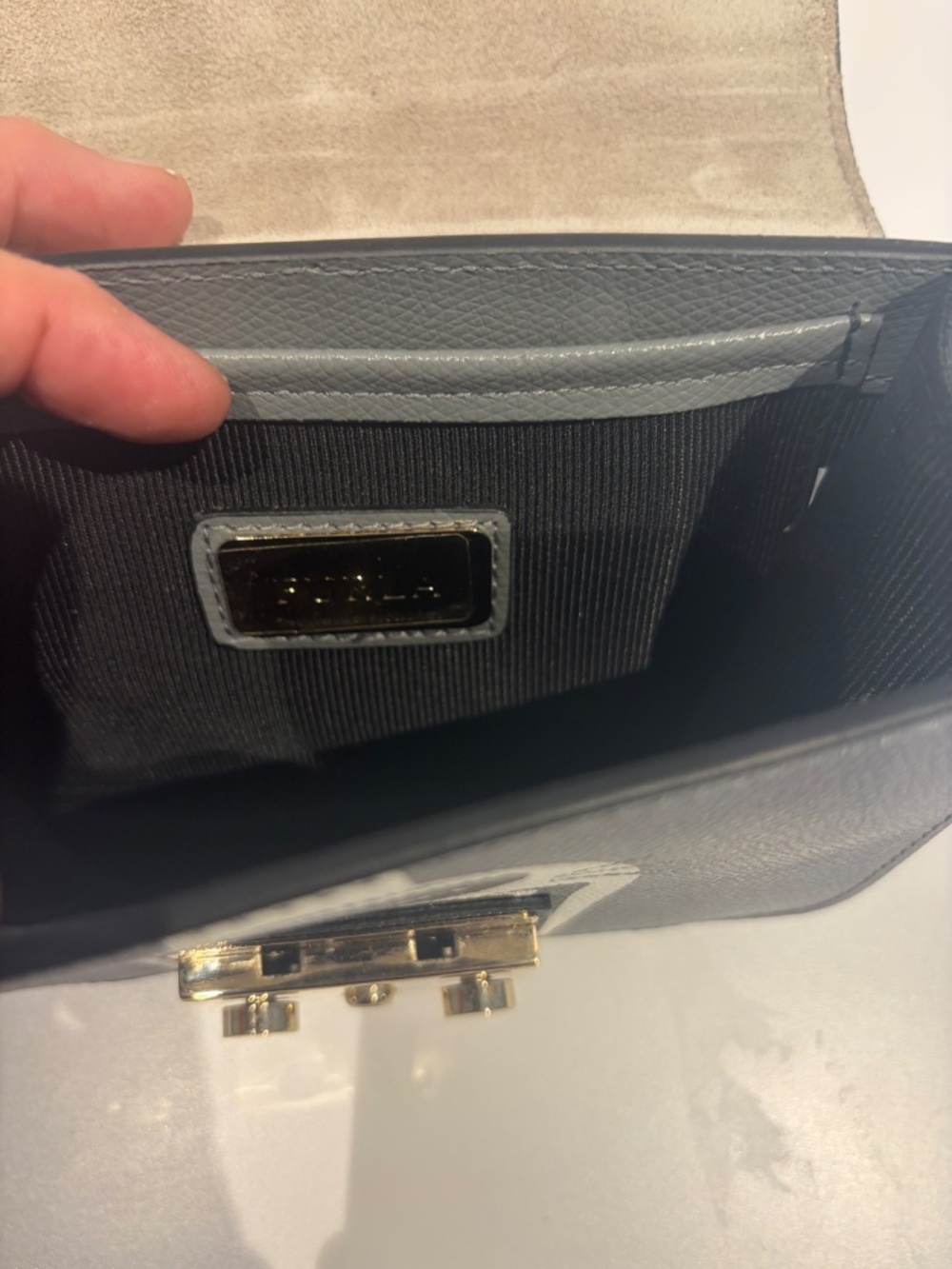 Furla Metropolis Jungle Mini Crossbody Wolf Purse - Picture 4 of 7